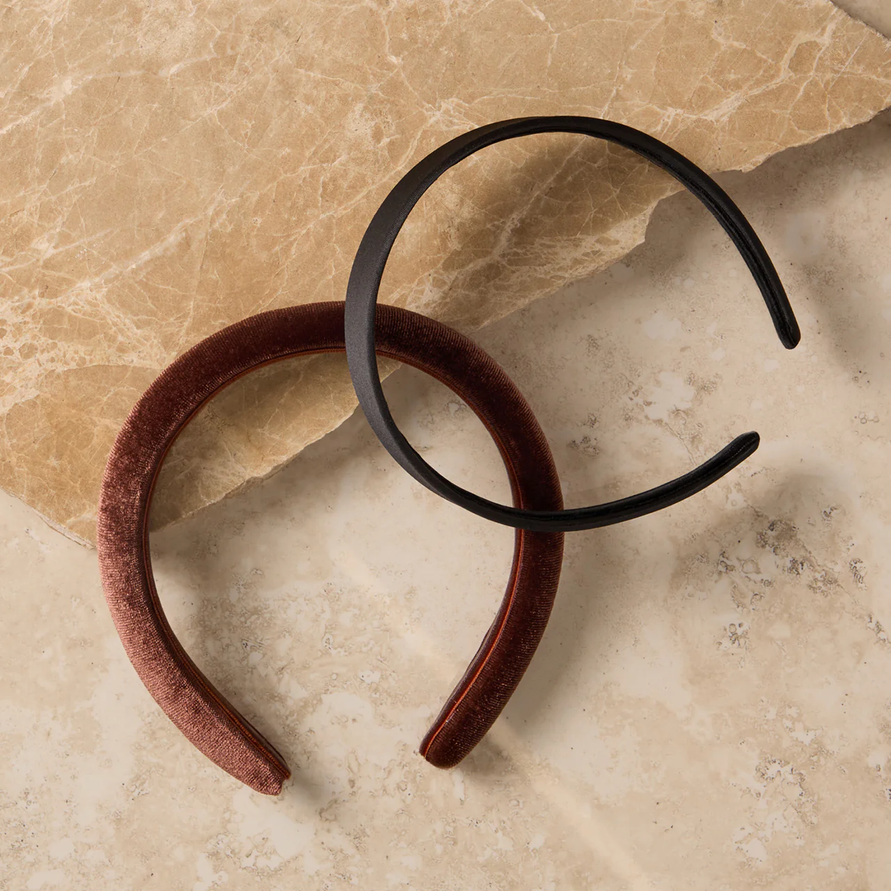 Black & Chocolate Satin & Velvet Headbands - Image 5