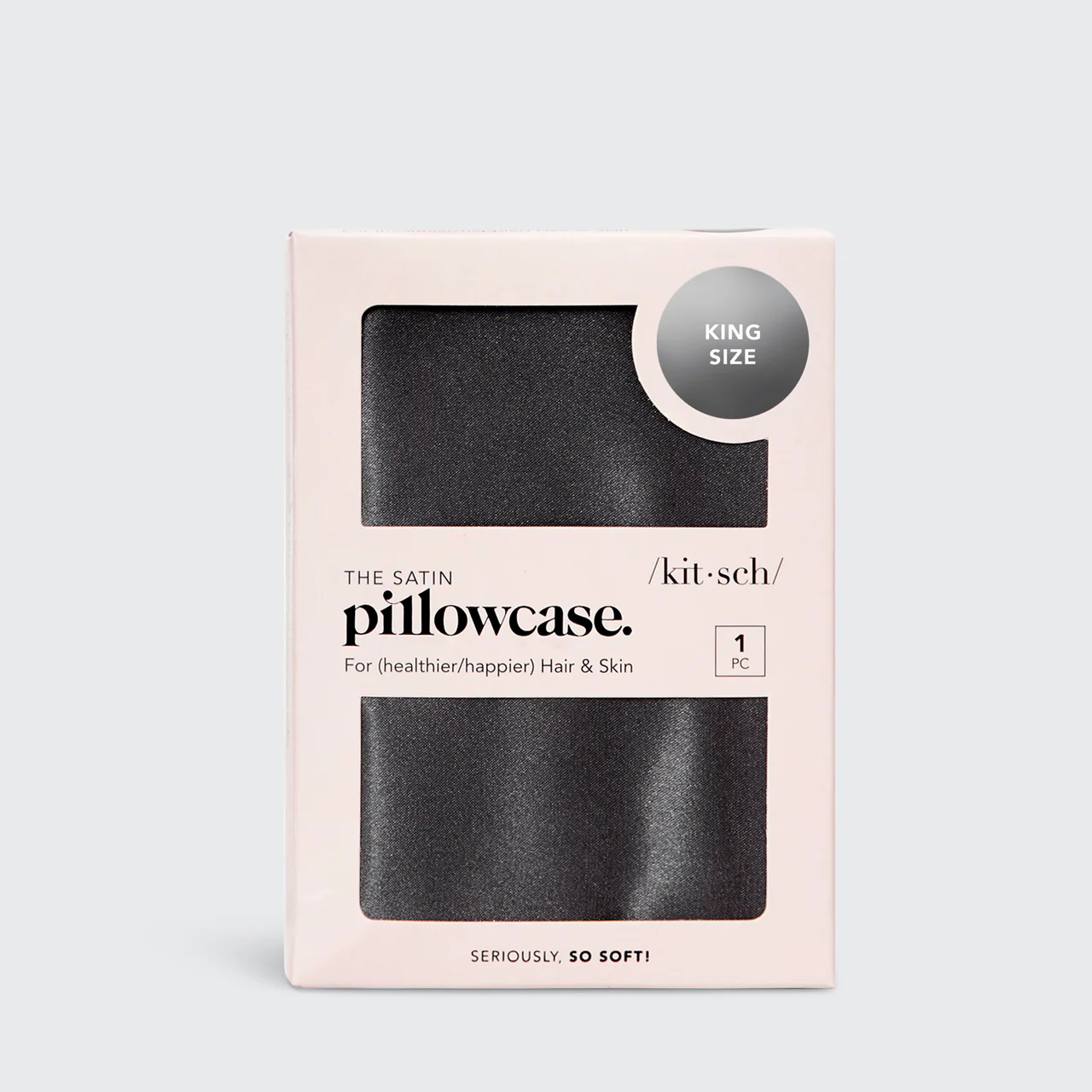 Satin Pillowcase in Charcoal 2 Pack - King Bundle - Image 3