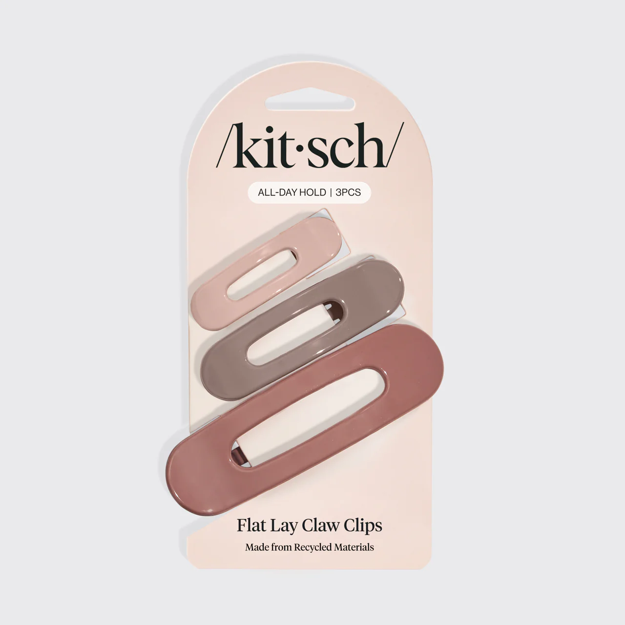 Flat Lay Claw Clip 3pc Flat  - Terracotta - Image 3