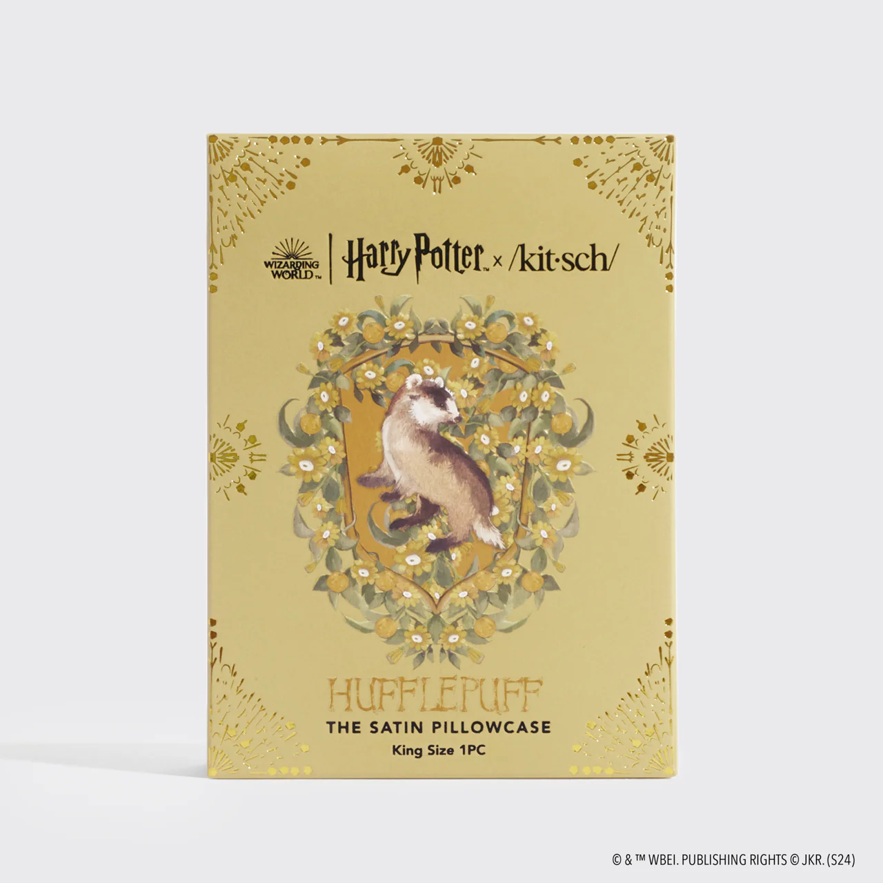 Kitsch x Harry Potter Satin Pillowcase in Huflepuff - King - Image 3