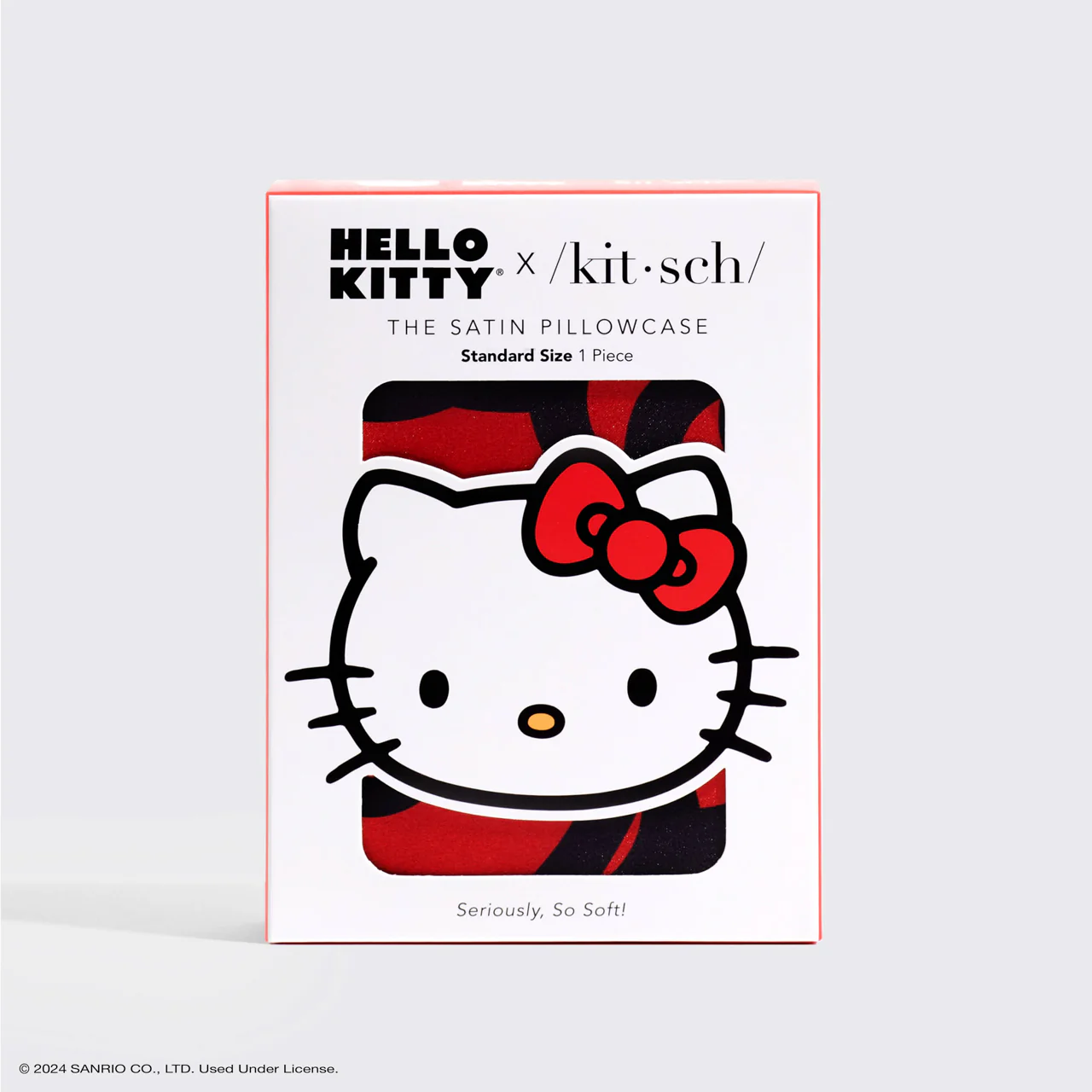 Kitsch x Hello Kitty Satin Pillowcase in Kitty Bathes in a Sea of Bows - Image 3
