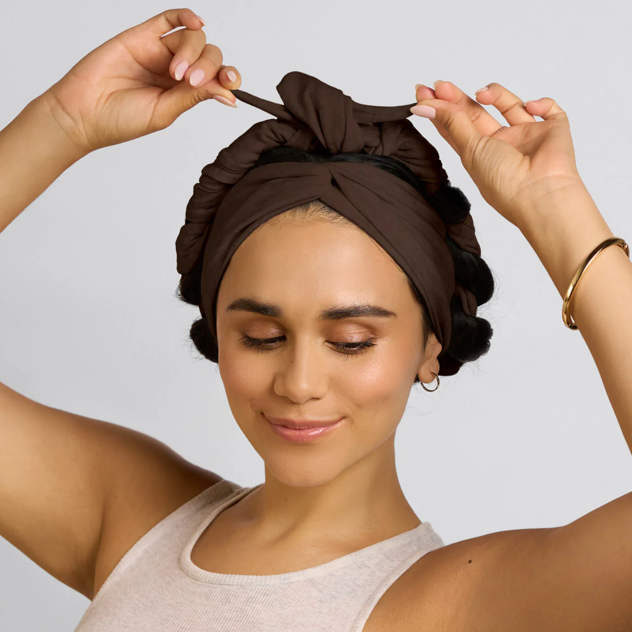 Chocolate Brown Set & Flow Active Curling Headband - Image 6