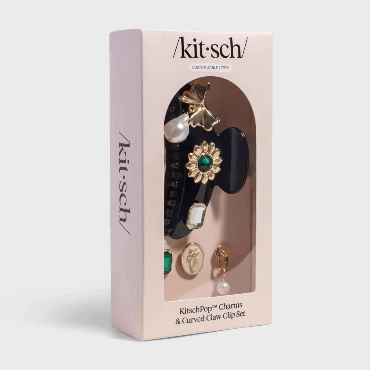 KitschPop™️ Curved Claw Clip & Charms in Vintage Black - Image 7