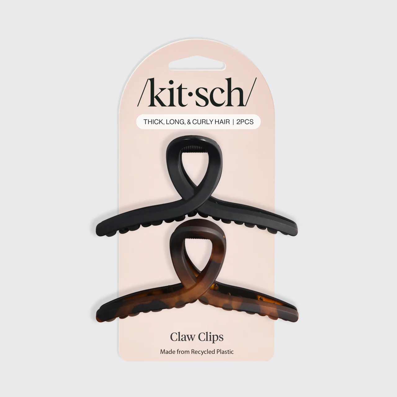 Black & Tort Loop Claw Clips 2pc Set - Large - Image 2