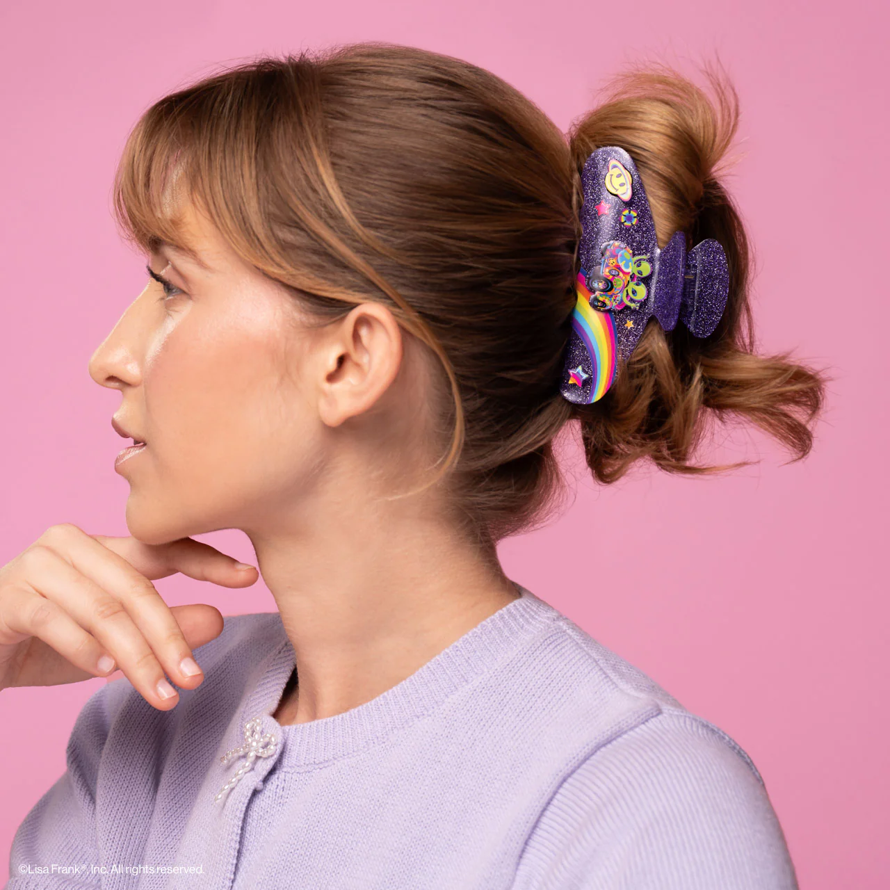 Lisa Frank x Kitsch Glitter Claw Clip in Zoomer™ & Zorbit™ - Image 2