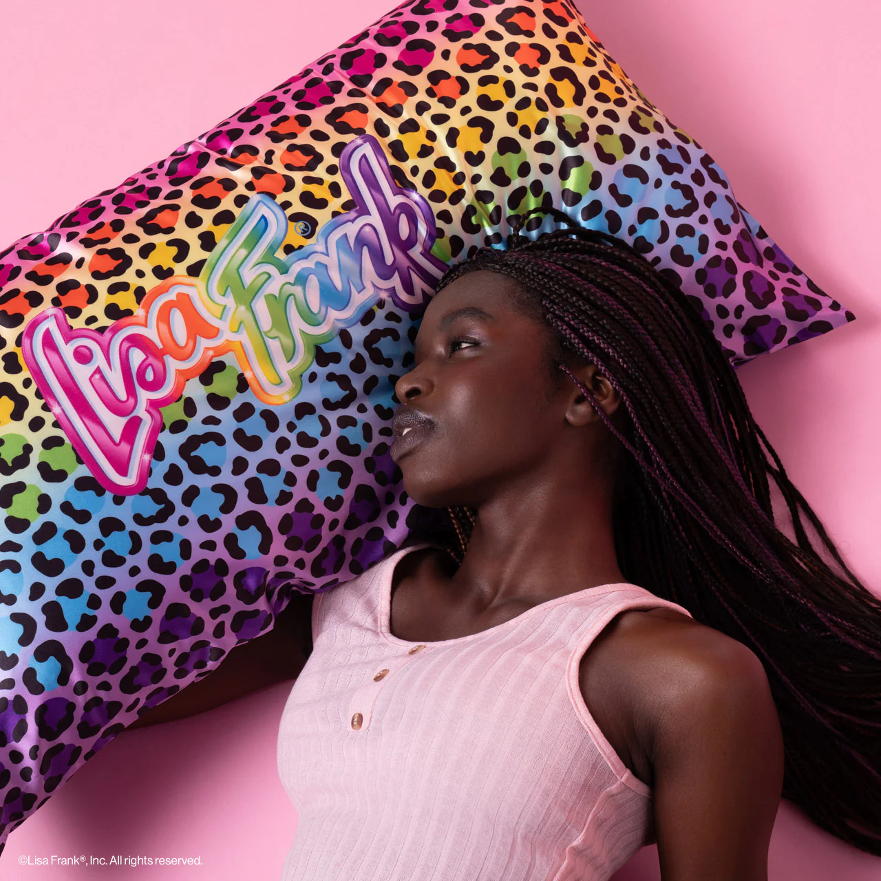 Lisa Frank x Kitsch Satin Pillowcase in Rainbow Leopard - Image 2