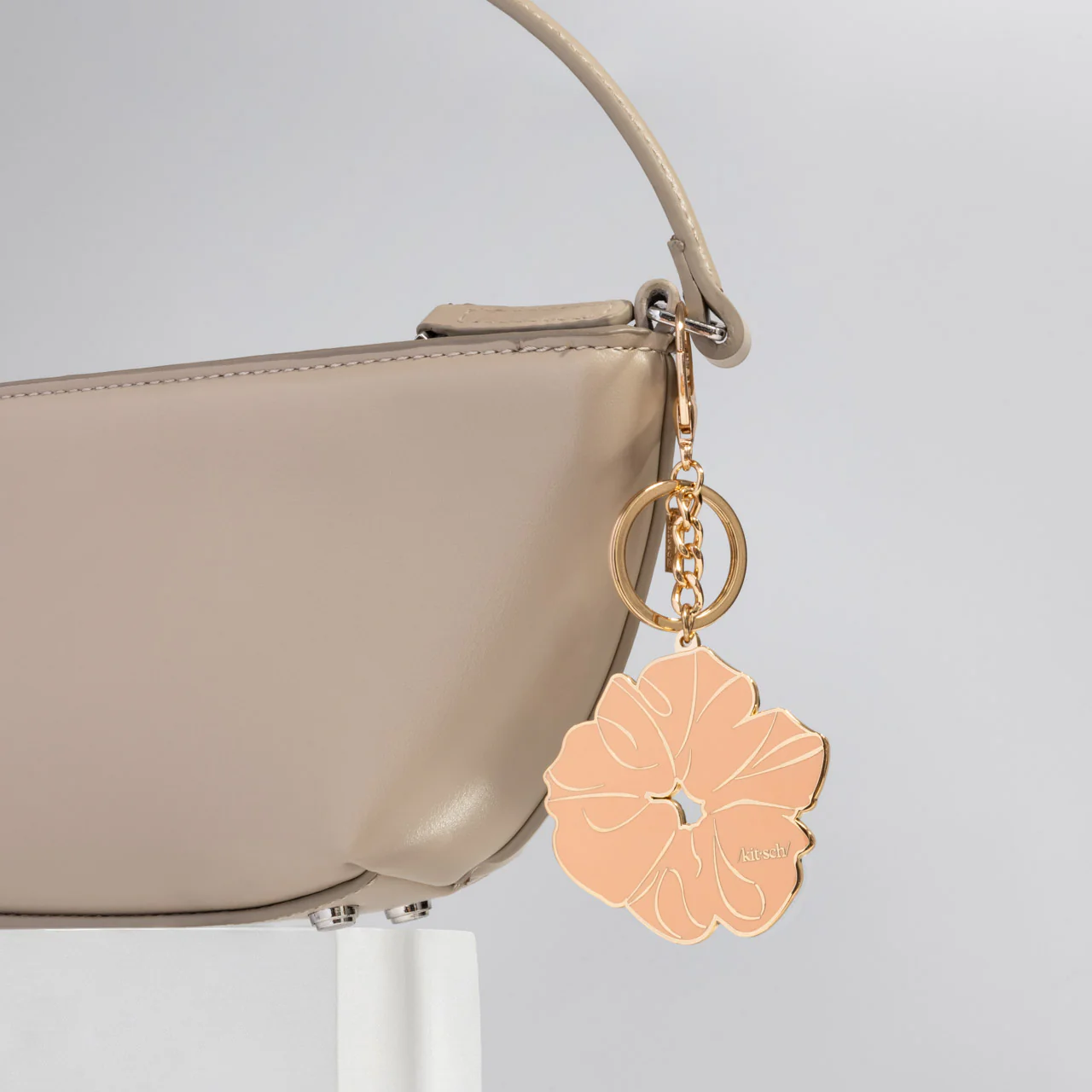 Terracotta Scrunchie Metal Enamel Keychain - Image 4