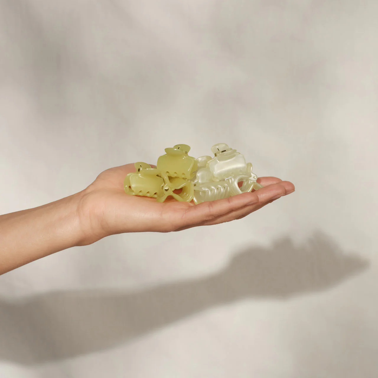 Pearlized Cream & Butter Yellow Jelly Cloud Clips - Mini - Image 5