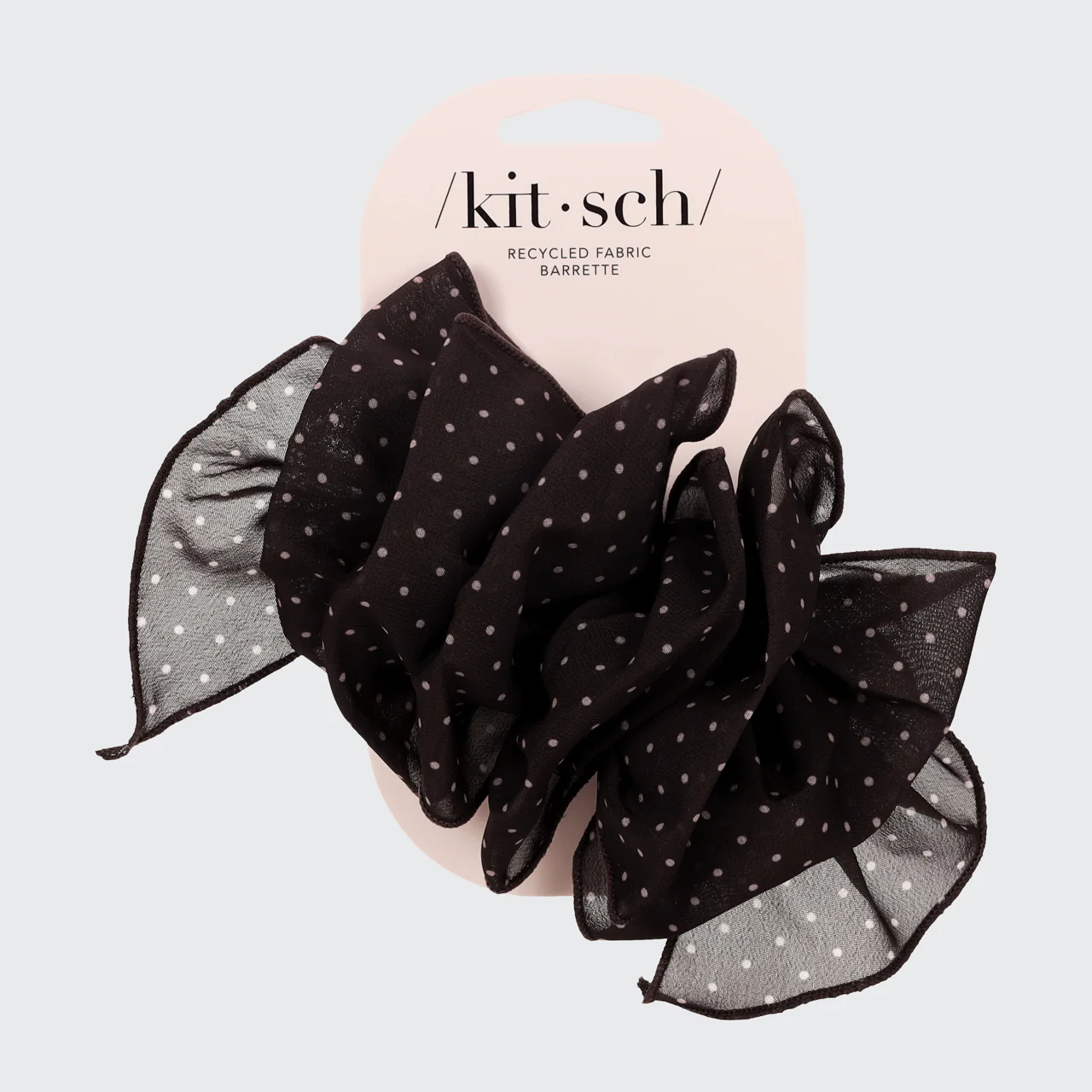 Recycled Chiffon Polka Dot Bow Barrette - Image 3