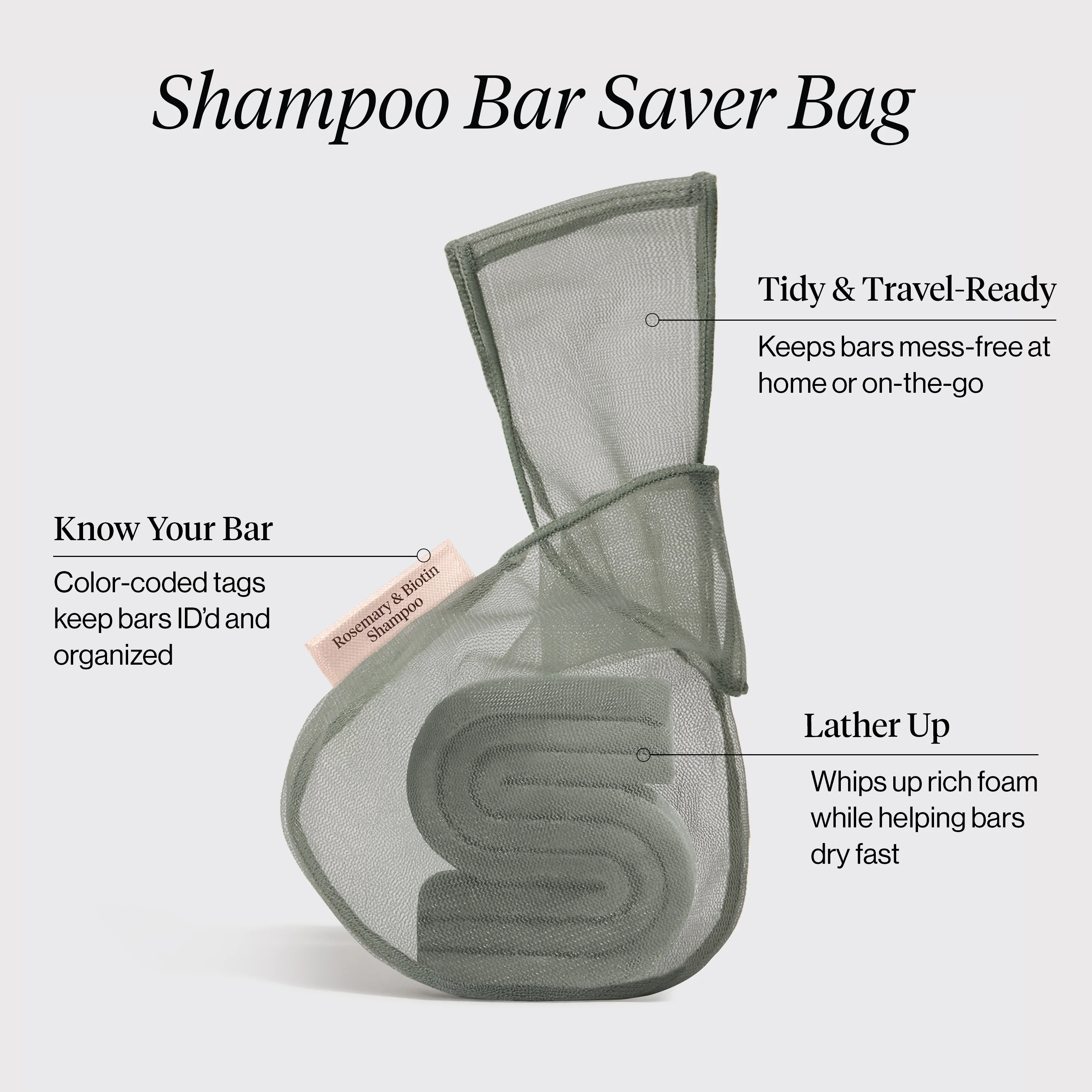 Kitsch Bar Saver Bag - ROSEMARY & BIOTIN Shampoo - Image 2
