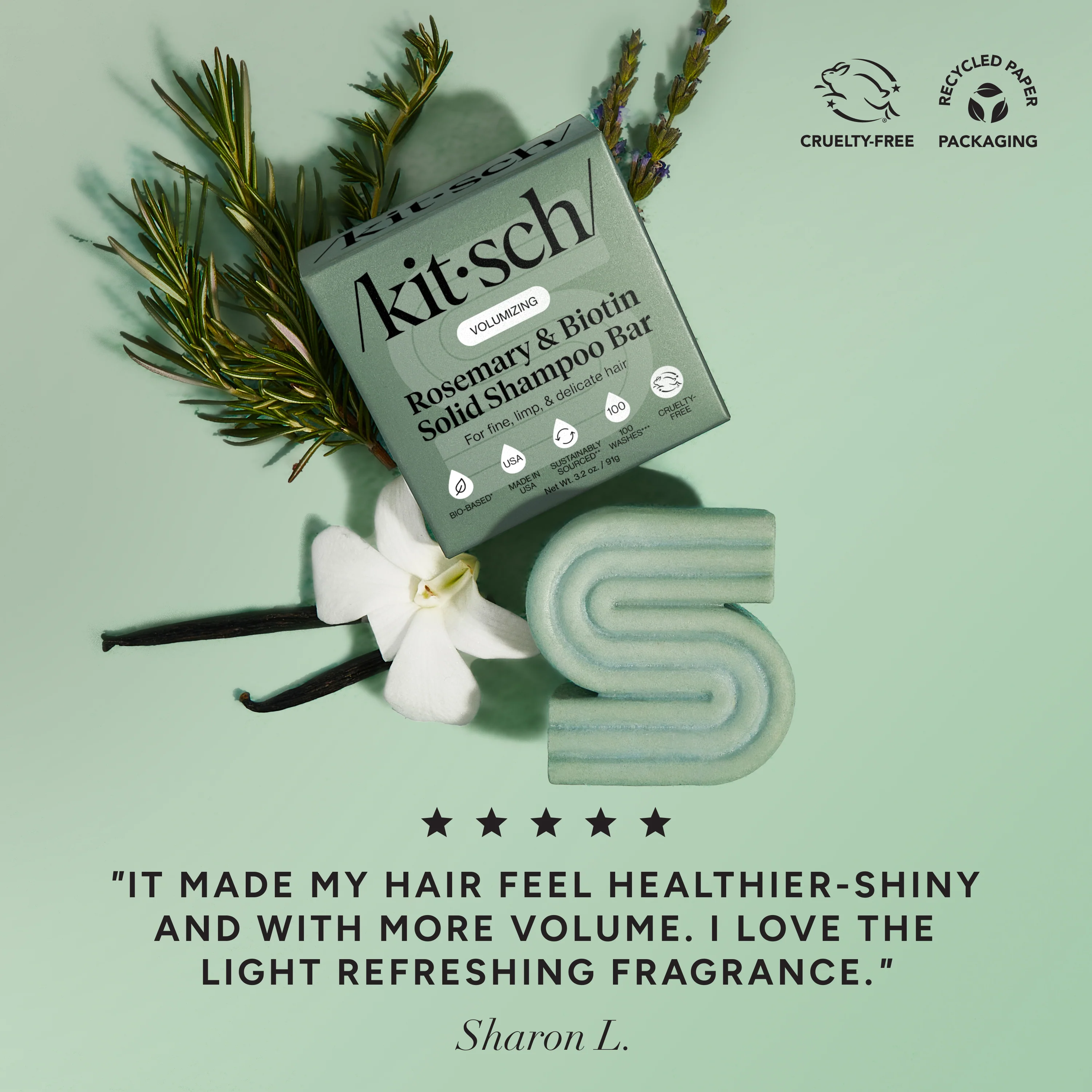 Rosemary & Biotin Volumizing Shampoo Bar - Image 2