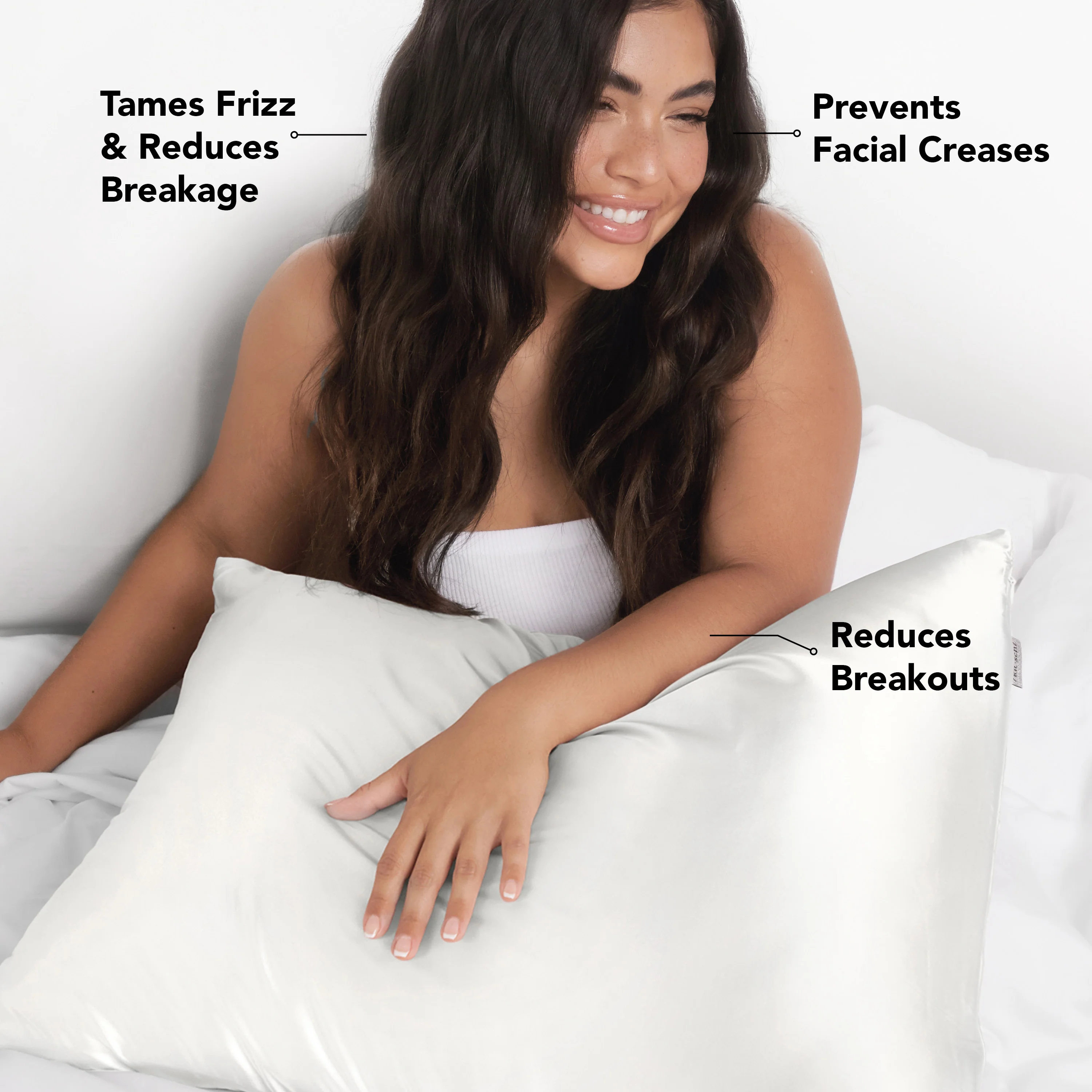 Satin Pillowcase in Ivory 4 Pack - King Bundle - Image 2