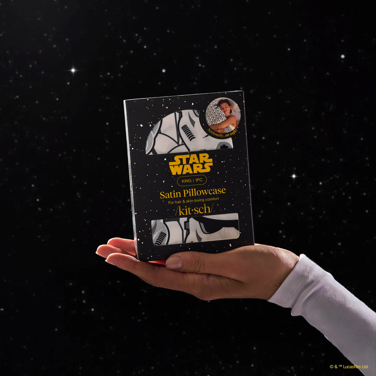 Star Wars™ & Kitsch Satin Pillowcase in Darth Vader & Stormtroopers - King - Image 5