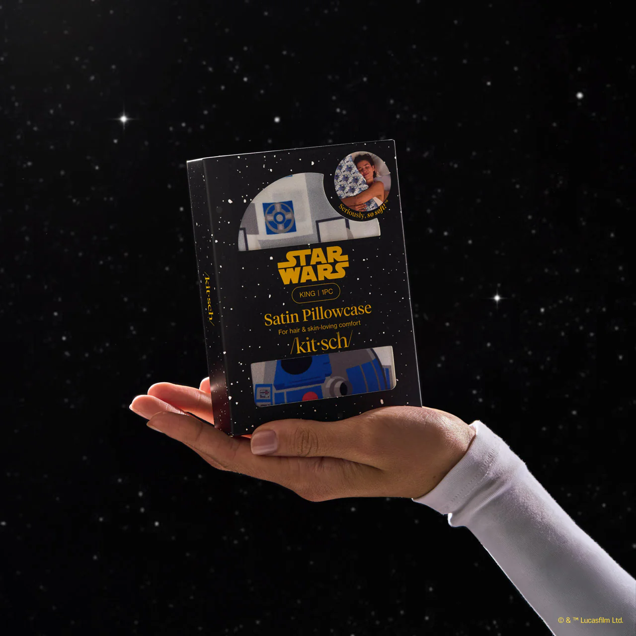 Star Wars™ & Kitsch Satin Pillowcase in R2-D2 & C-3PO - King - Image 3