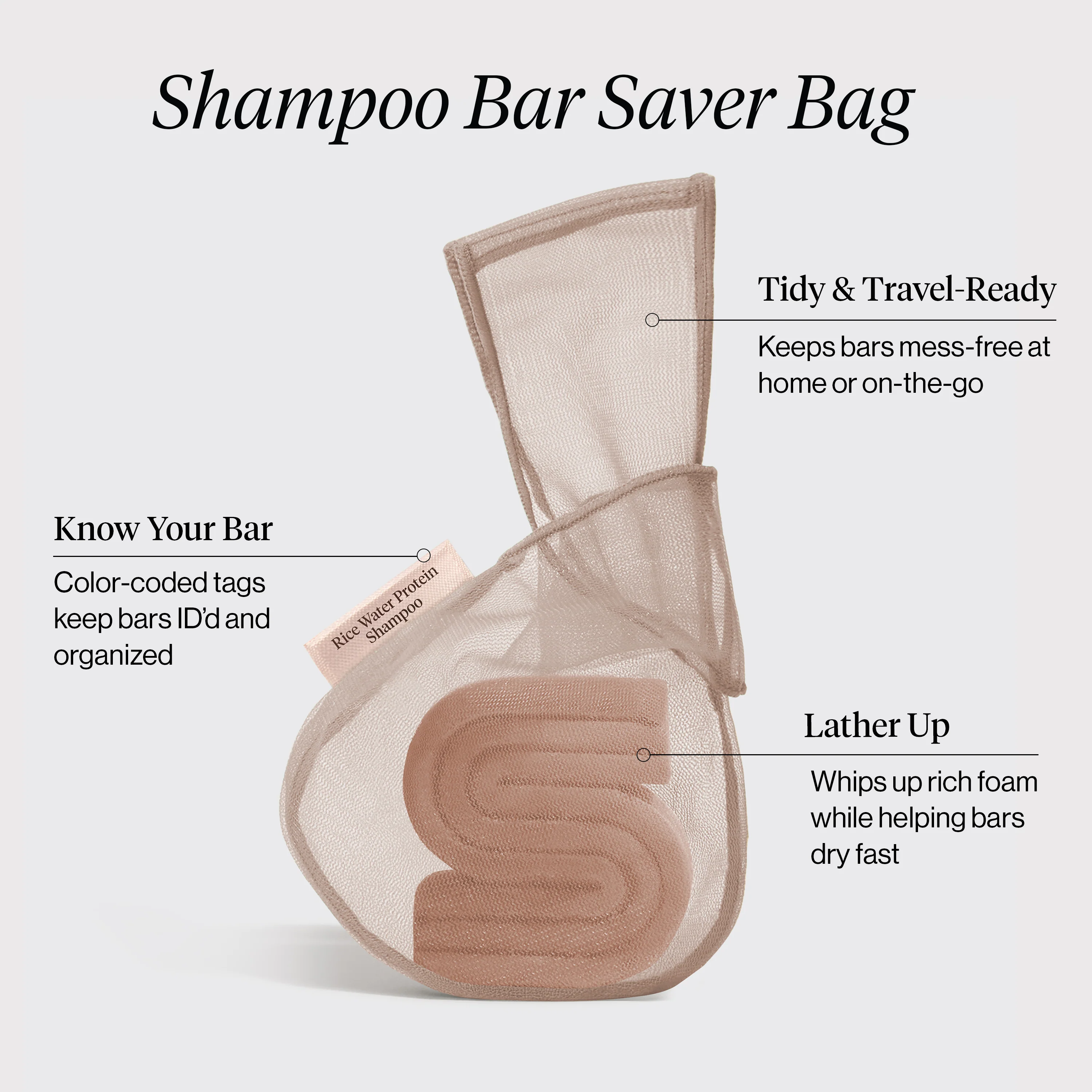 Kitsch Bar Saver Bag - RICE WATER PROTEIN Shampoo - Image 2