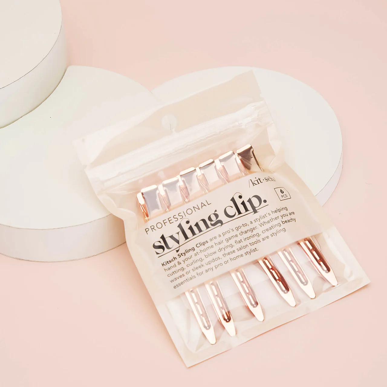 Rose Gold Styling Hair Clips 6pc Set - Image 5