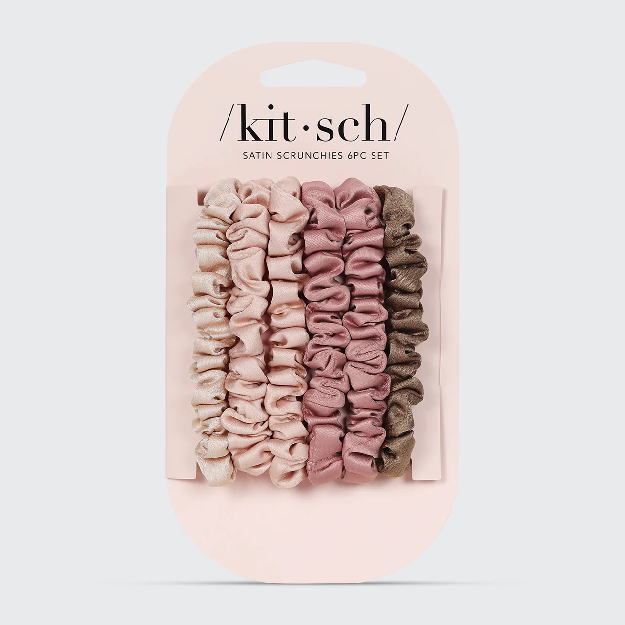 Terracotta Ultra Petite Satin Scrunchies 6pc Set - Image 2