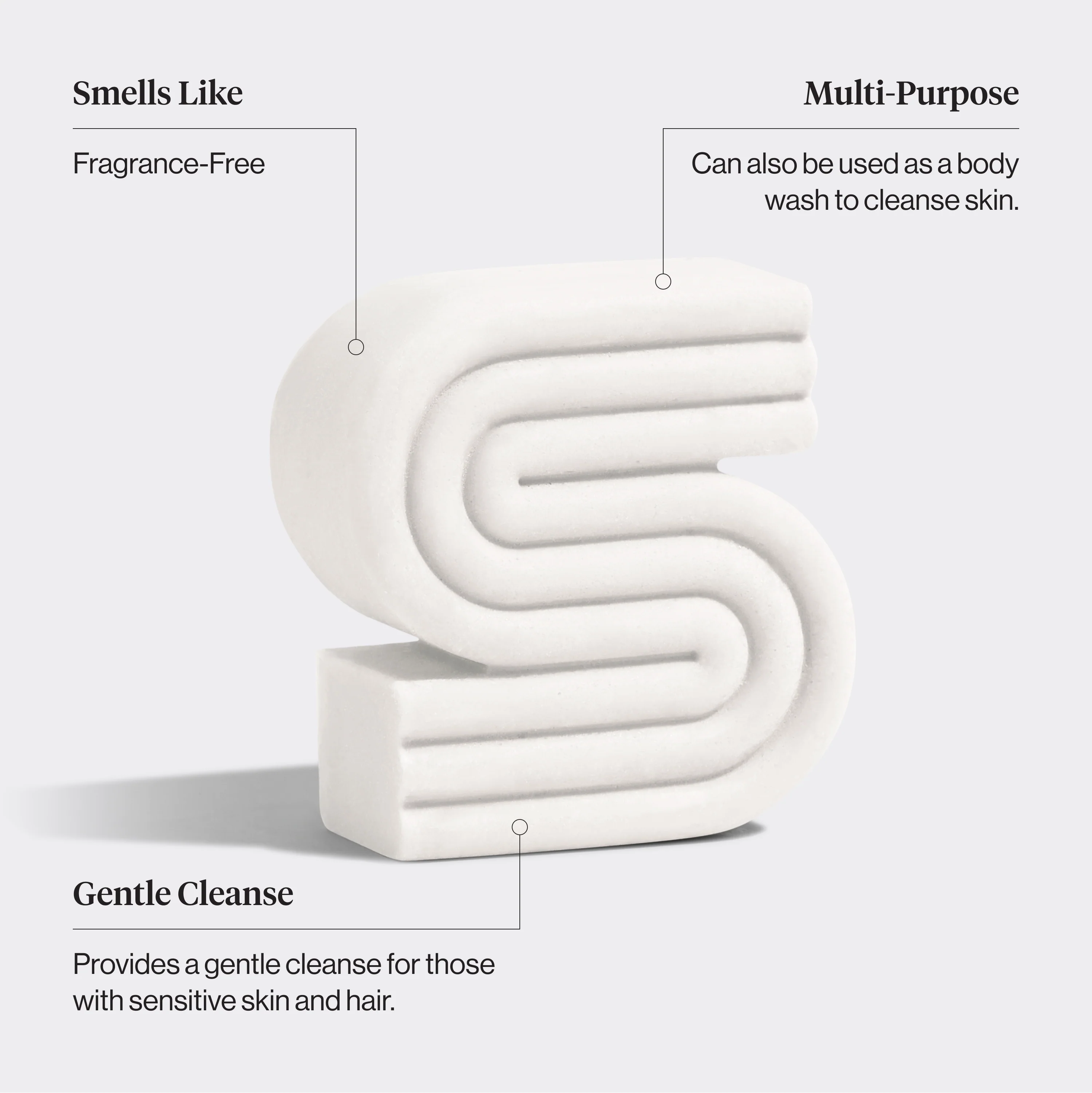 Ultra Sensitive Shampoo & Body Wash Bar Fragrance Free - Image 3