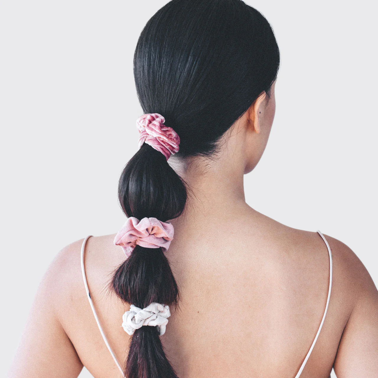 Blush & Mauve Velvet Scrunchies 5pc Set - Image 2