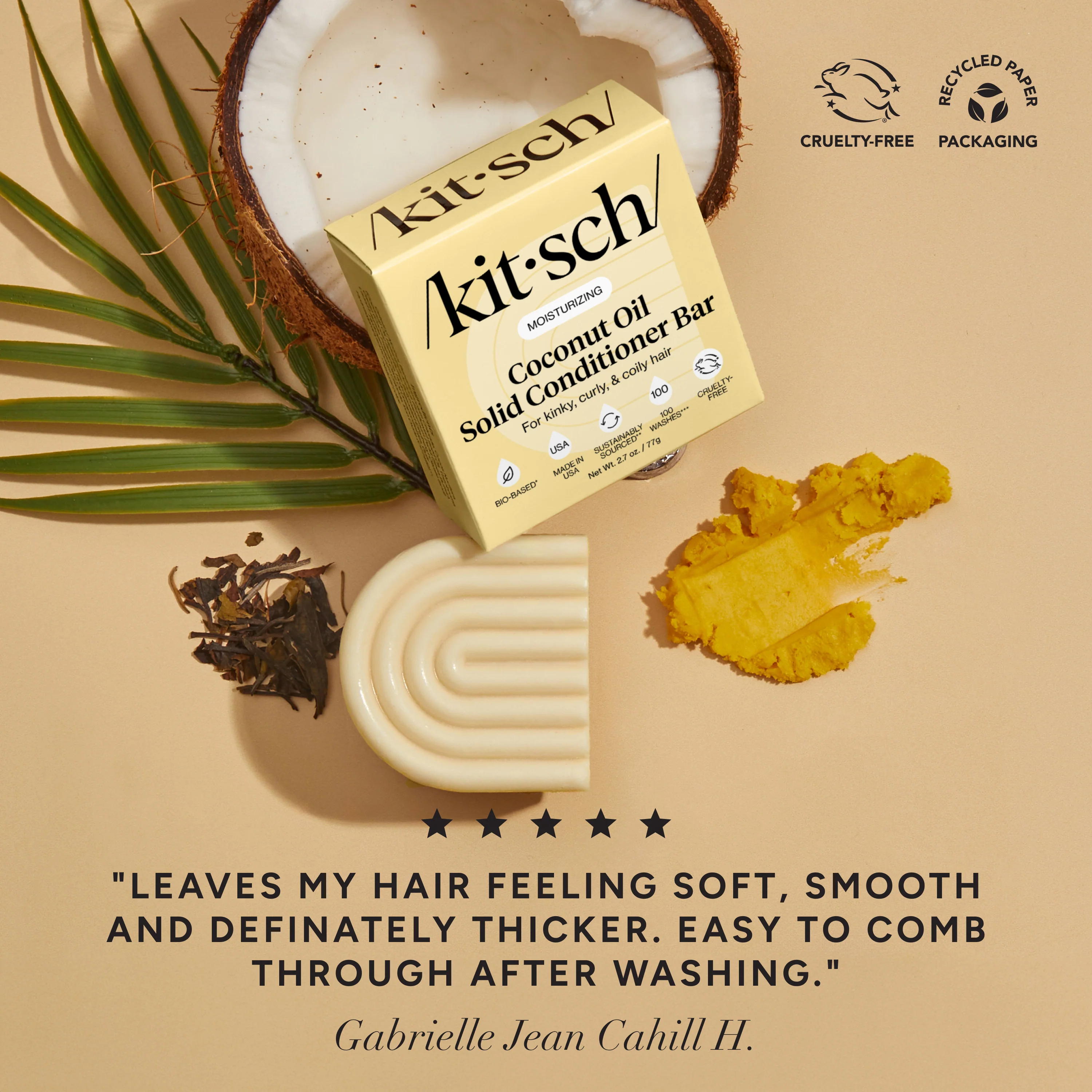 Coconut Oil Shampoo & Conditioner Bar Combo for Dry Damaged Hair - Image 5