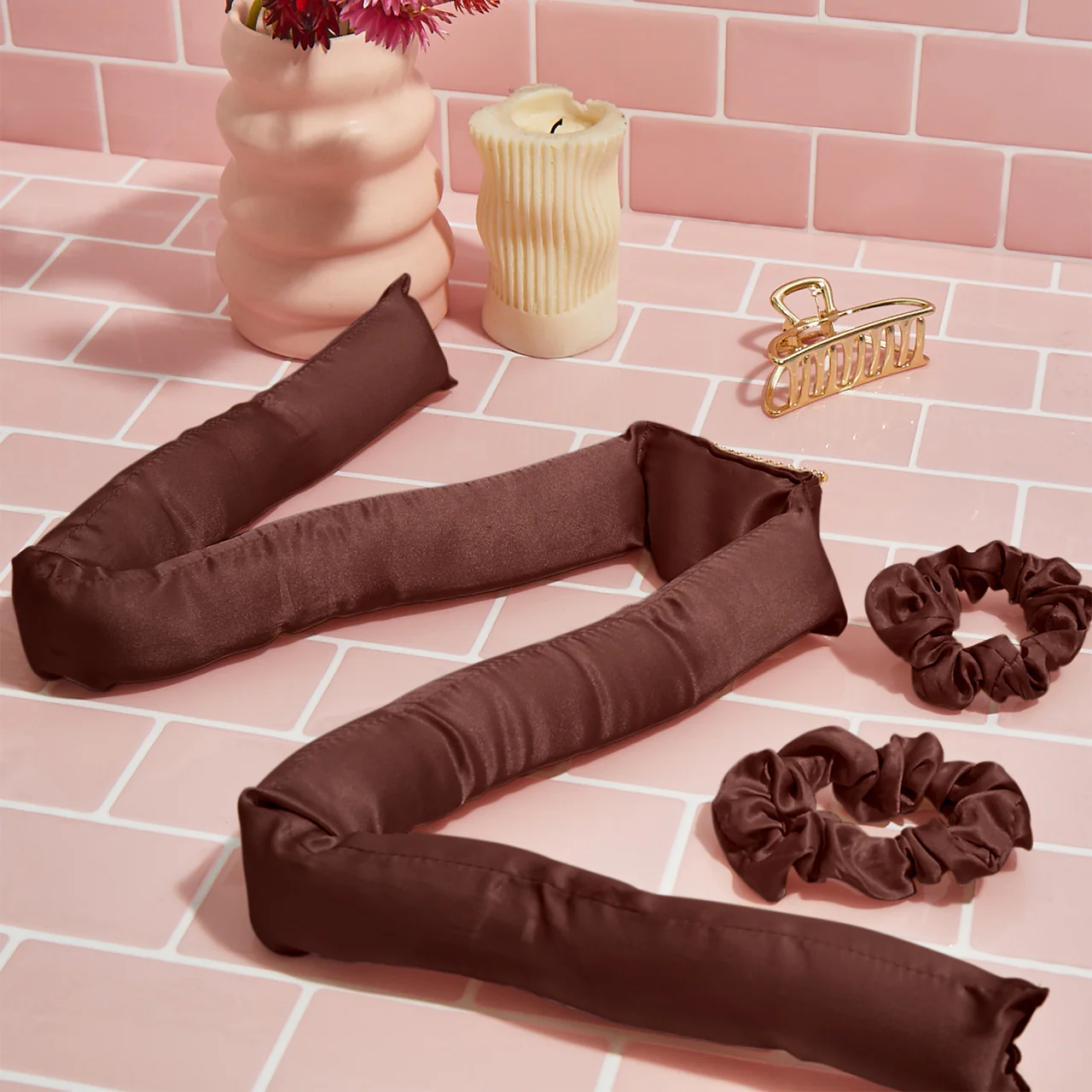 Chocolate XL Satin Heatless Curling Set - Image 6